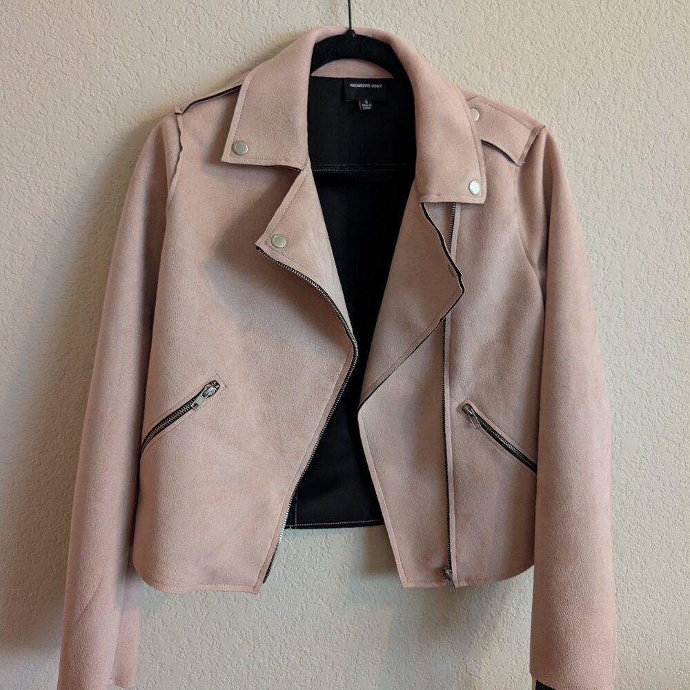 Pink Faux Suede New With Tags Members Only Moto Jacket
